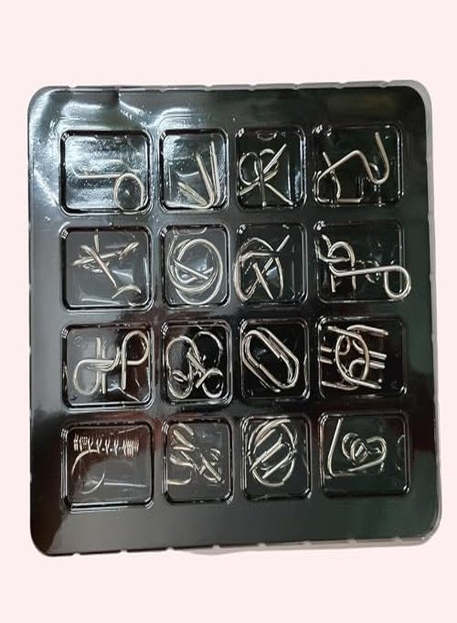 Space Enterprises 16 PCS Metal Wire Puzzle Set - Brain Teaser Mind Games for Kids & Adults | Logic Disentanglement Puzzles for Focus, Fun & Stress Relief - Image 4
